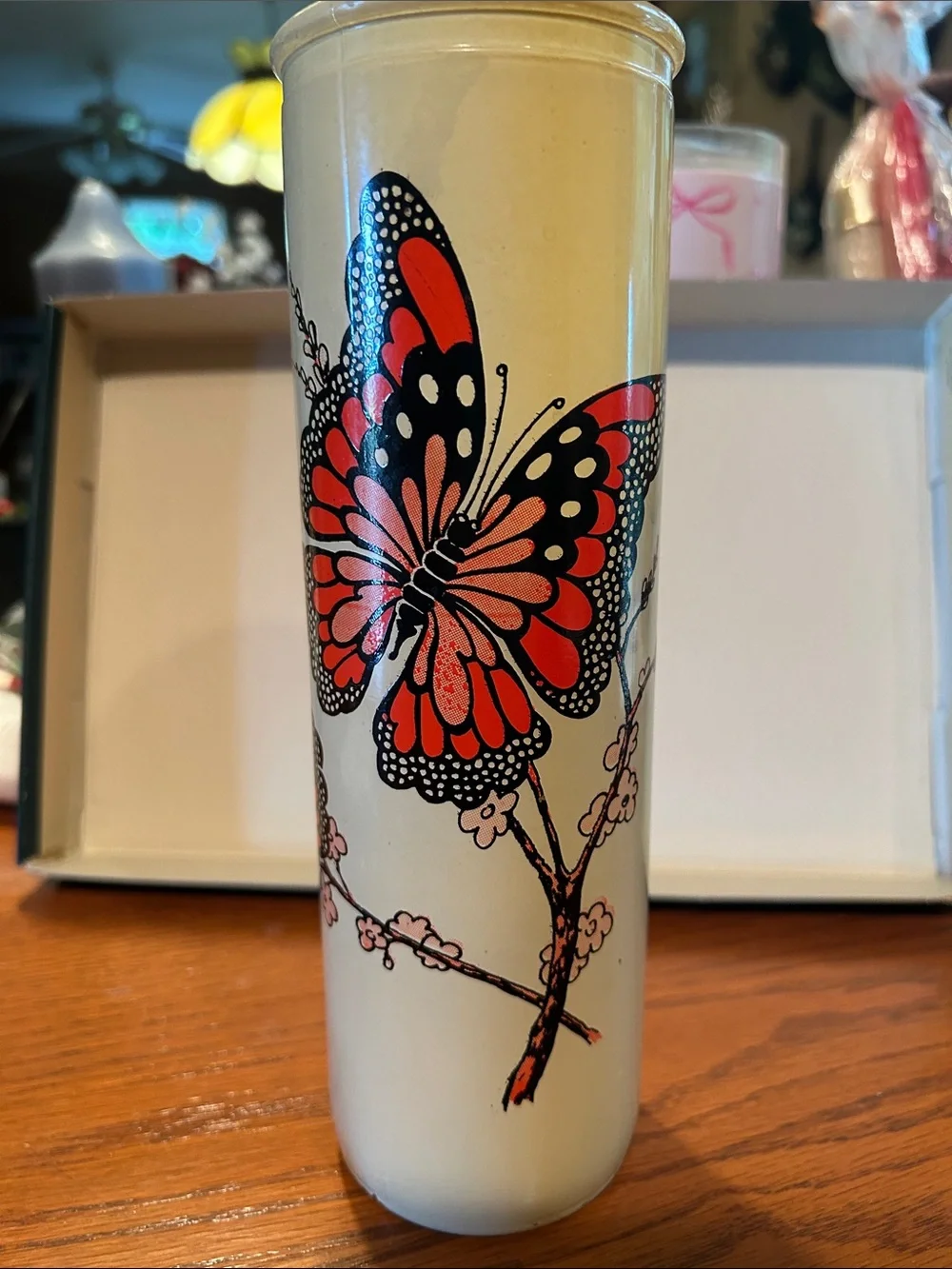 Vintage 1970 cylinder candle